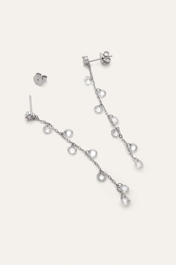 Singularu Pendientes Long Spark Plata gris