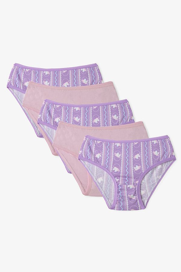 Penti Pack 5 bragas cl&aacute;sicas unicornios rosa