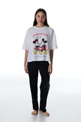 Penti Conjunto pijama lunares Mickey y Minnie blanco