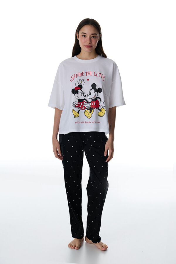Penti Conjunto pijama lunares Mickey y Minnie blanco