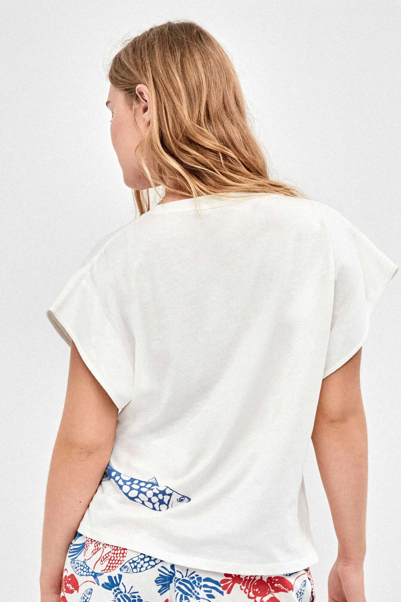 Gisela Marineblauer Pyjama mit Print