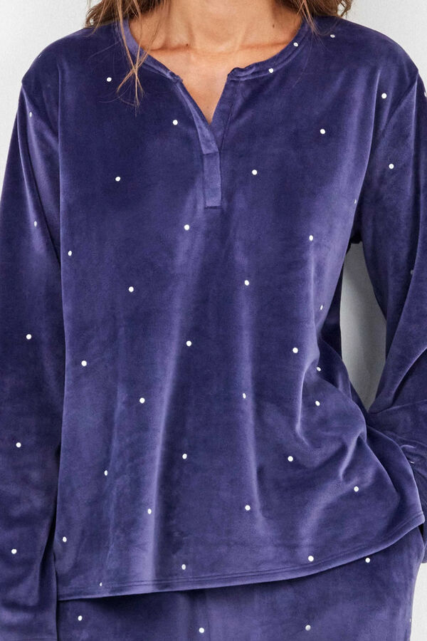 Gisela Conjunto de pijama de polar elástica azul