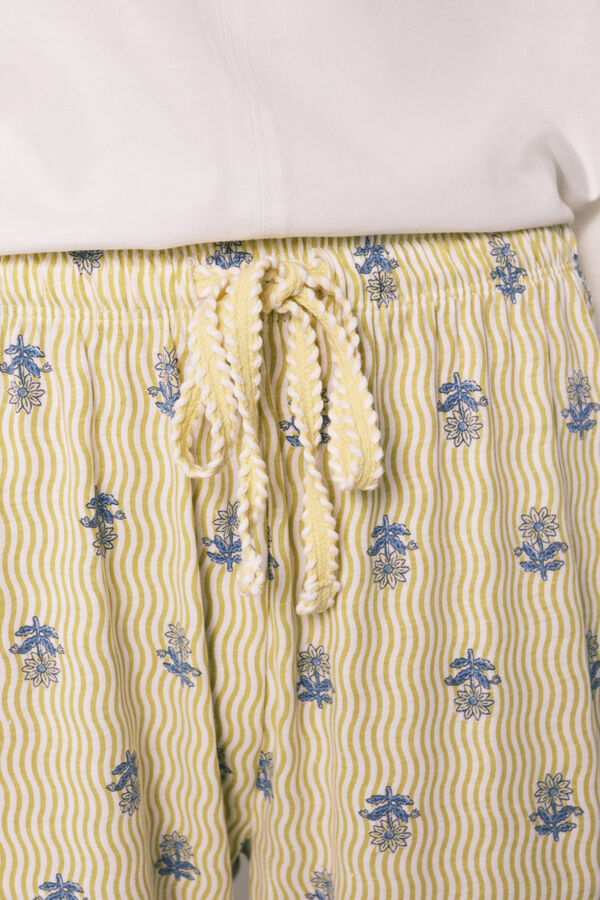 Women'secret White cotton capri pyjamas beige