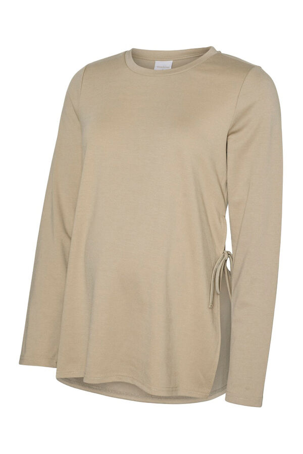 Mamalicious long sleeve round neck T-shirt grey