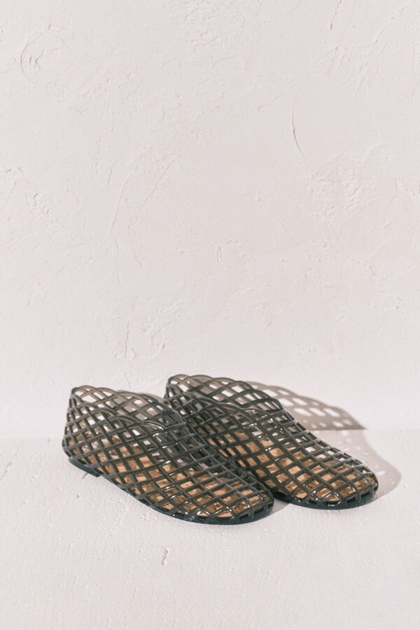 Women'secret Sandales jelly effet r&eacute;sille noires noir