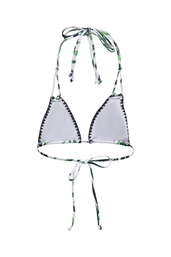 Womensecret Printed triangle bikini top Bijela