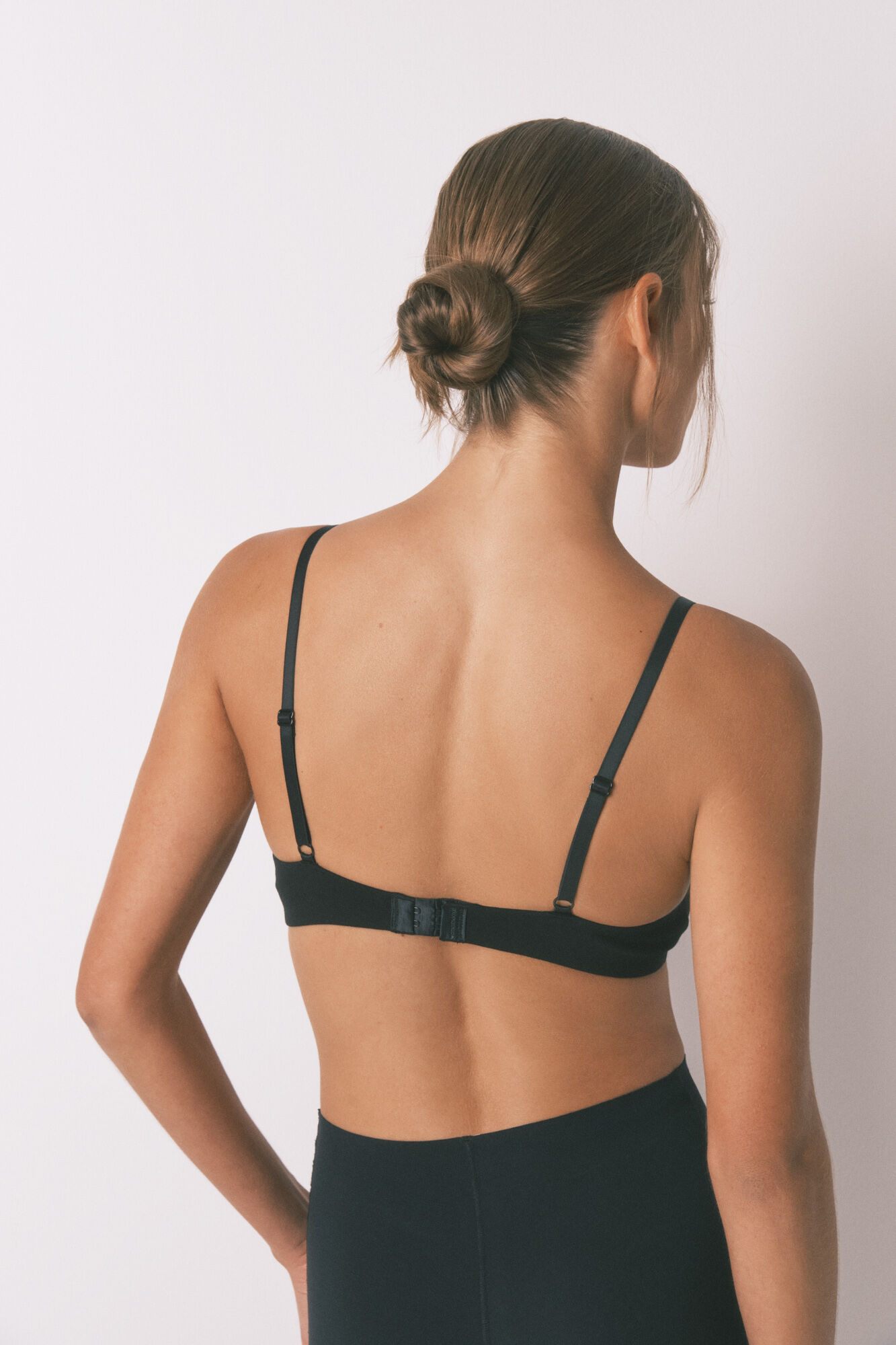 Women'secret Sujetador triangular algod&oacute;n negro