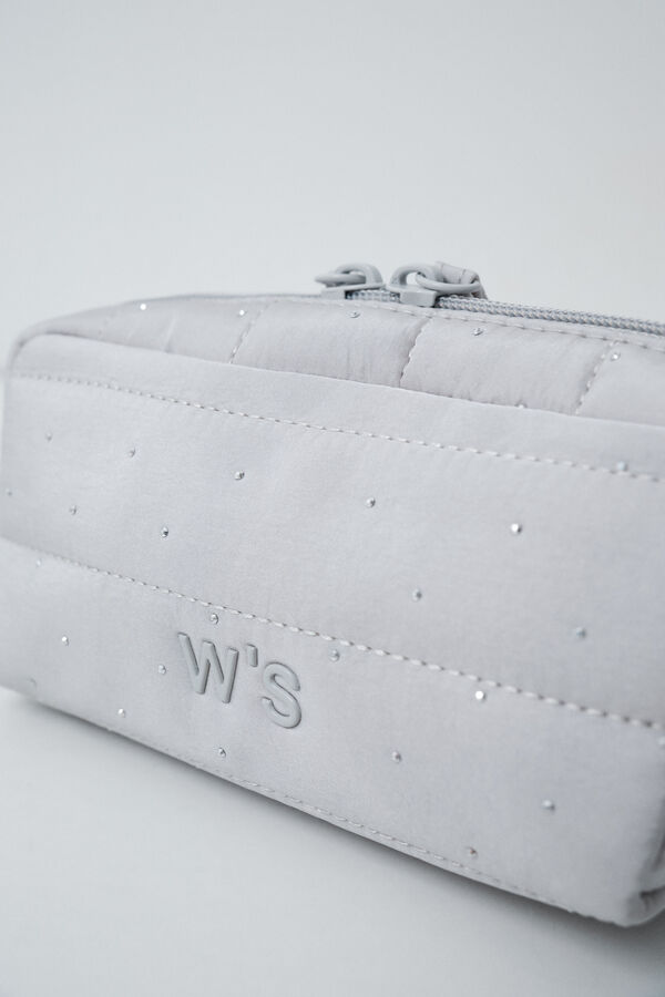 Women'secret Trousse de toilette portefeuille petite matelass&eacute;e grise gris