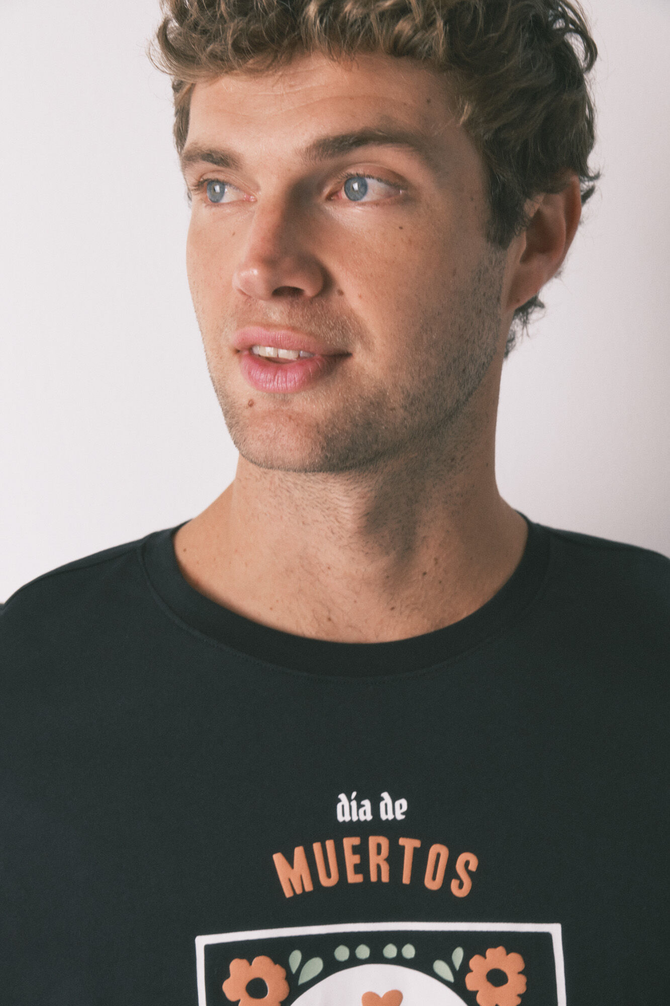 Women'secret Pyjama long &laquo; Jour des Morts &raquo; 100 % coton noir