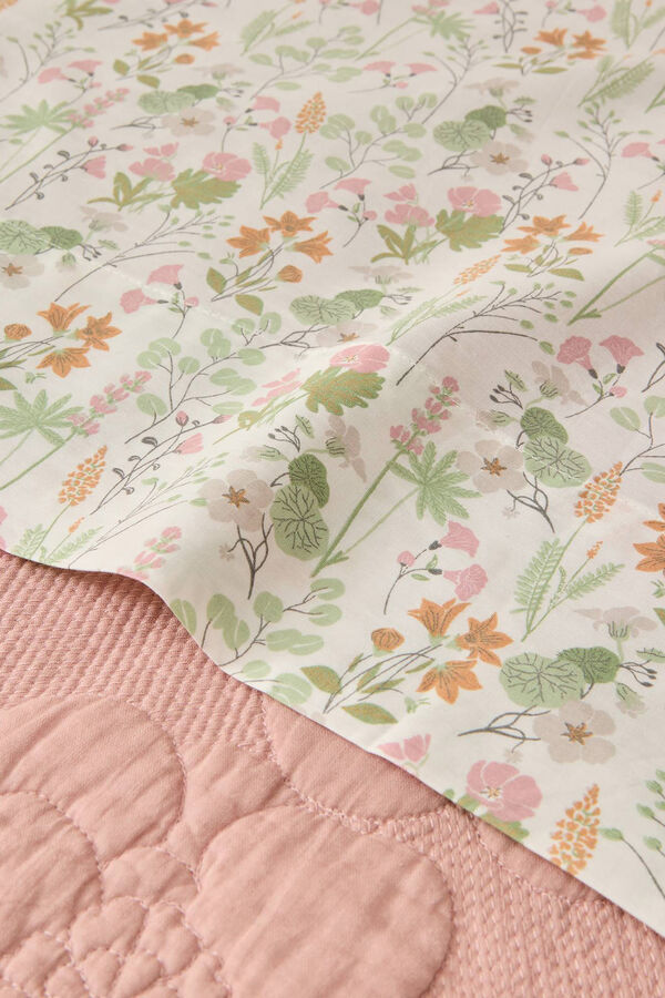 Womensecret Floral cotton sheet bézs