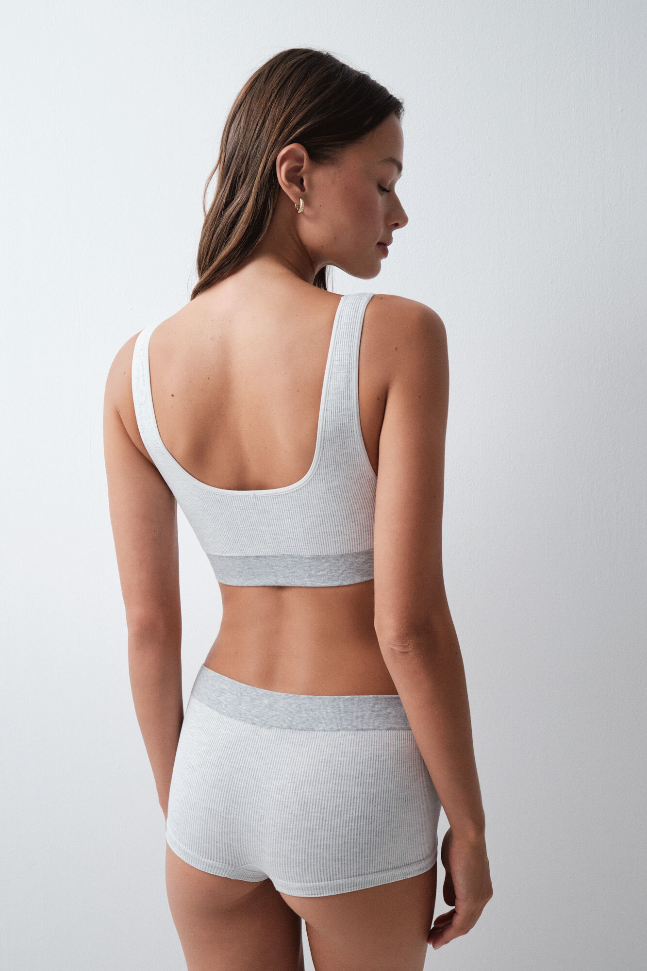 Women'secret Grey seamless ribbed boxers