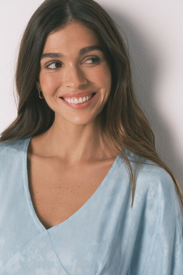 Women'secret Long nightgown with gathered neckline green