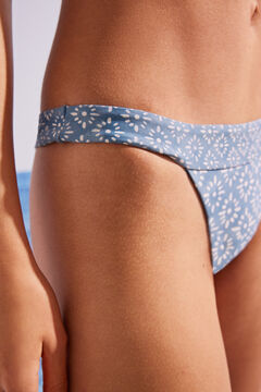 Womensecret  Blue printed Brazilian bikini bottoms blue