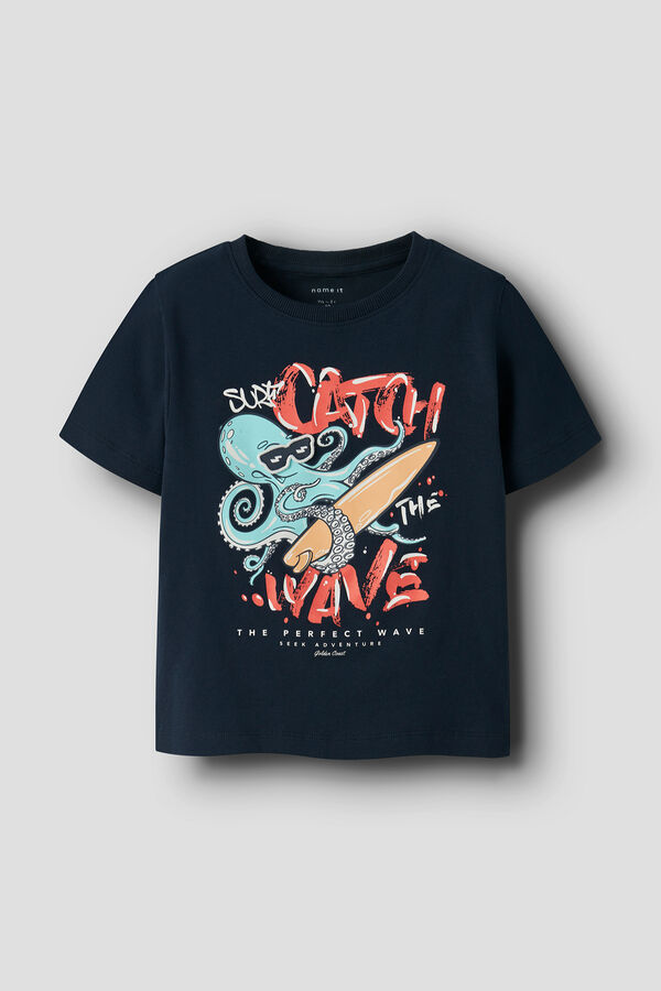 Name it 3D boys' T-shirt blue