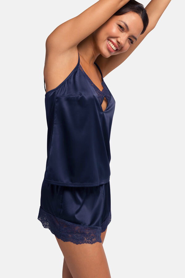 Dorina Camiseta tirantes lencera azul