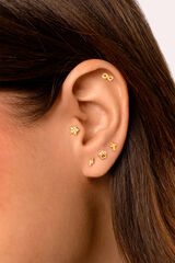 Womensecret Gold Mini Cross Single Earring Žuta