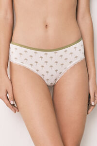 Women'secret Green floral print Brazilian panty