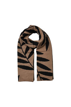 Womensecret Soft-feel fine scarf with a printed leaf motif and a symmetrical finish. Nude