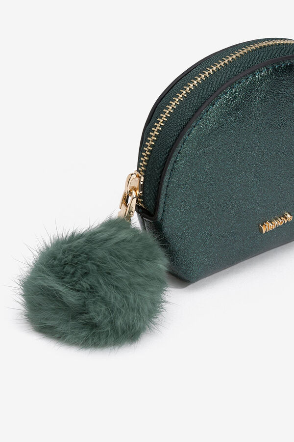 Vilanova Bolso Glitter con Pomp&oacute;n verde