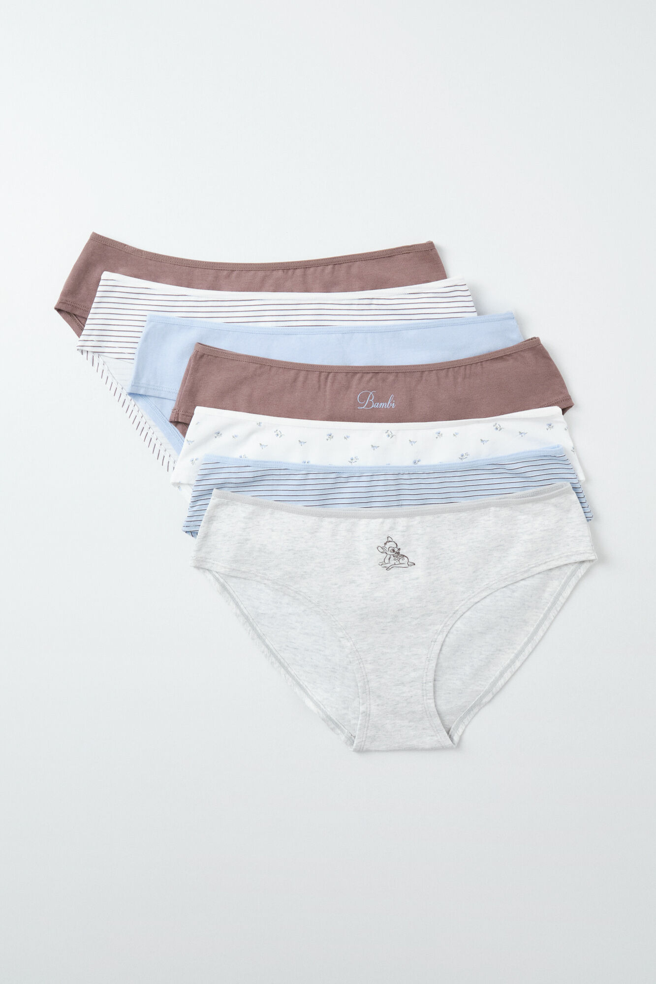 Women'secret Pack 7 bragas anchas algod&oacute;n estampado Bambi