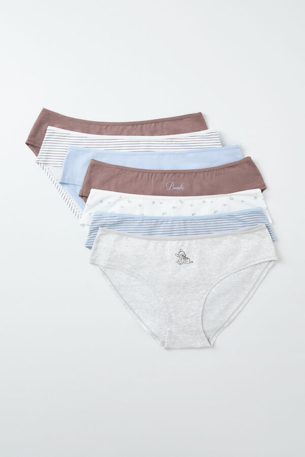 Women'secret Pack 7 bragas anchas algod&oacute;n estampado Bambi estampado