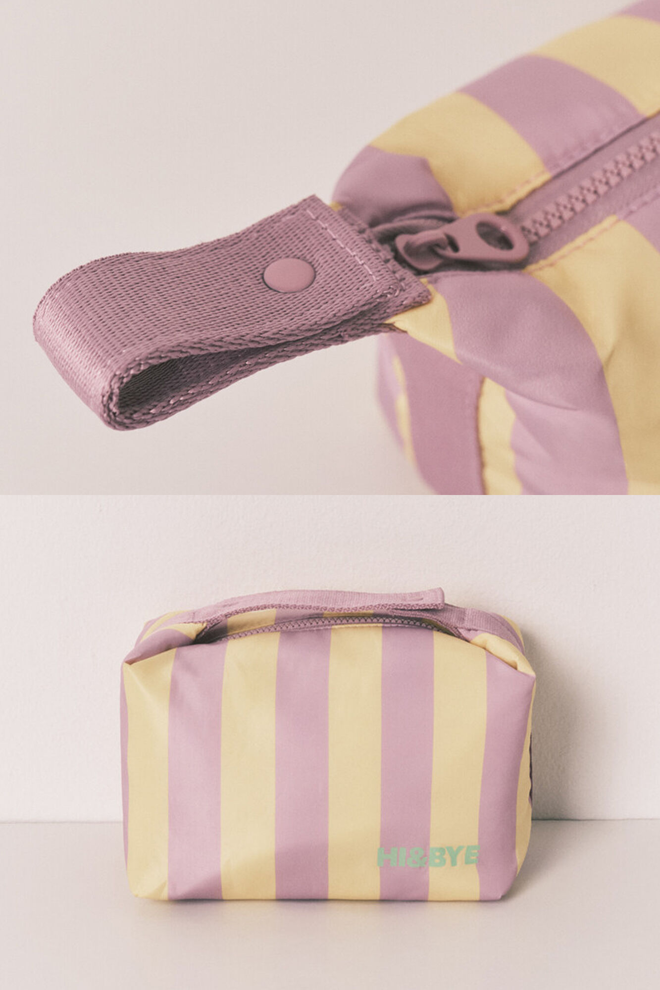 HI&BYE Lilac medium striped vanity case