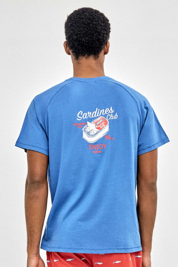 Gisela Navy print men's pyjamas blue