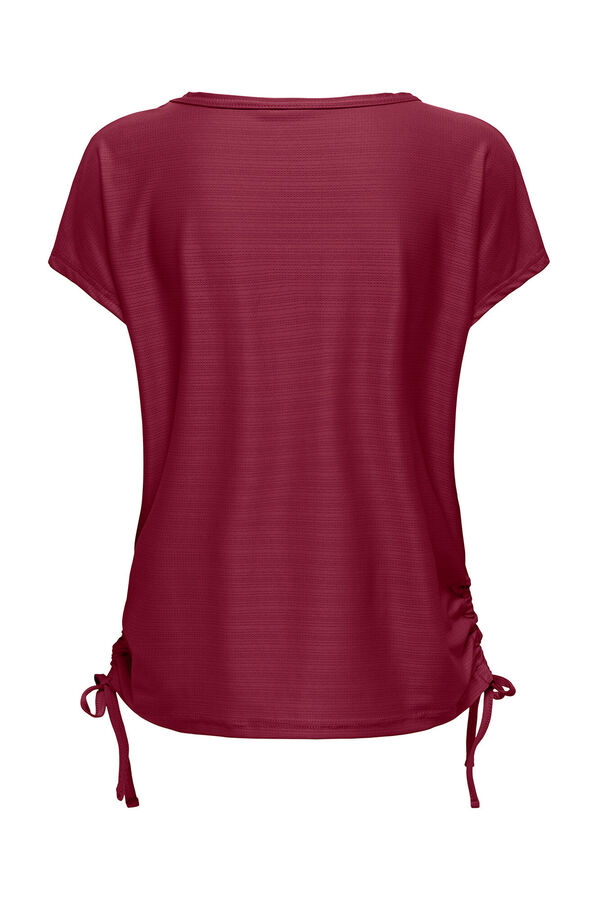 Only Play T-shirt manga curta com franzido rosa