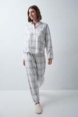 Women'secret Plaid flannel classic pyjamas blue