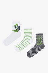 Penti Striped dragon 3-pack ankle socks printed