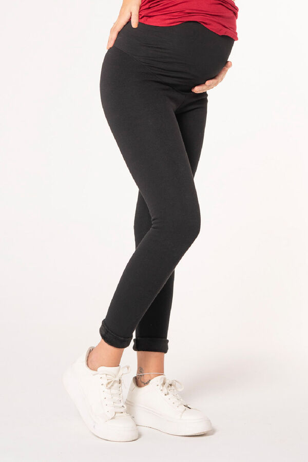 Womensecret Maternity leggings with faux fur lining   black