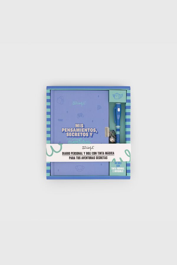 Mr. Wonderful Di&aacute;rio pessoal + caneta com tinta normal e invis&iacute;vel - Os meus pensamentos, segredos e aventuras estampado
