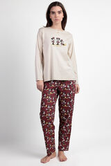 Admas Pijama largo Minnie Mouse para mujer beige