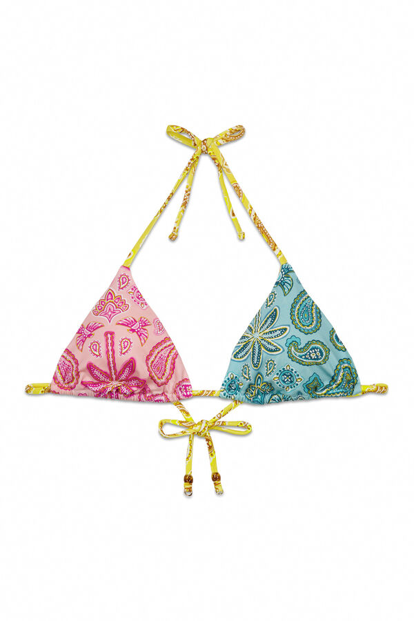 Women'secret Multicoloured triangle print bikini top printed
