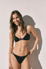 Women'secret Black string thong bikini bottoms black