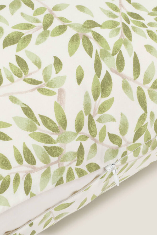 Womensecret Leaf print cotton cushion cover Zelena