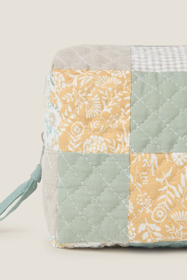 Textura Neceser algod&oacute;n patchwork kaki