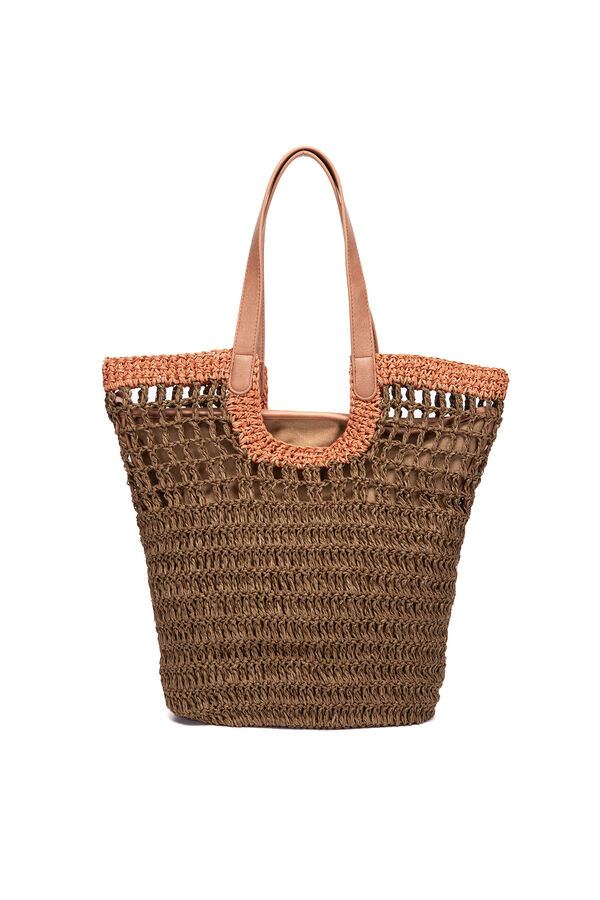 Abbacino  Brown raffia basket bag nude