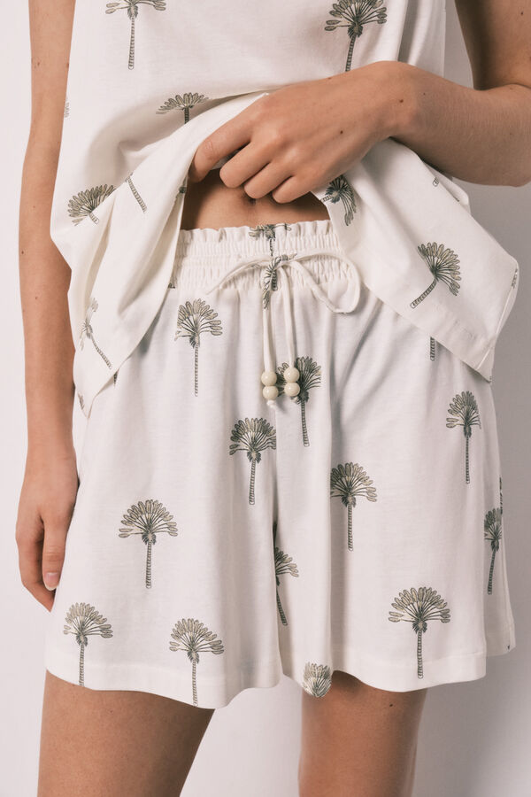 Women'secret Cotton strap short pyjamas white