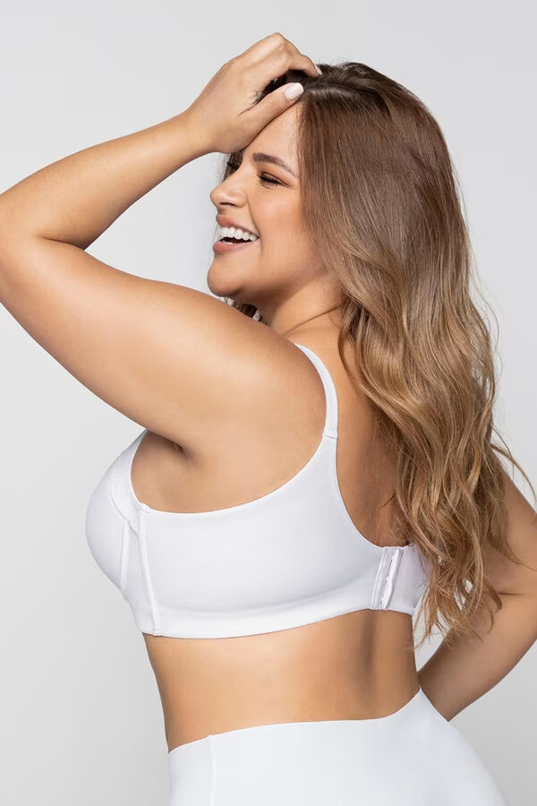 Leonisa Soutien push-up macio com alta cobertura nas cavas e costas. Suti&atilde; com Cobertura branco