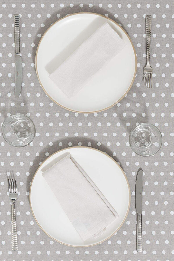 Womensecret Polka-dot stain-resistant tablecloth marron