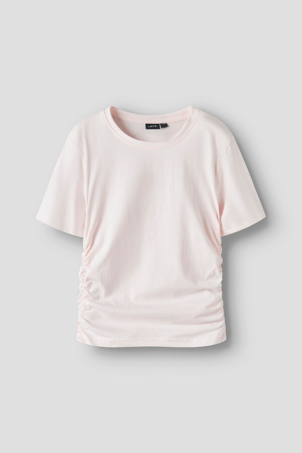 Lmtd Camiseta de manga corta con fruncido rosa