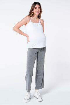 Womensecret Essential jersey-knit wide leg maternity trousers grey