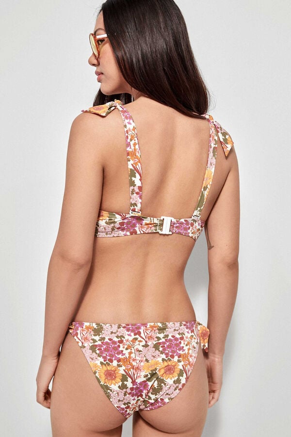 Womensecret Adjustable bikini bottoms in printed fabric Weiß