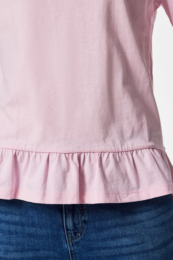 Pieces Volant-T-Shirt Rosa