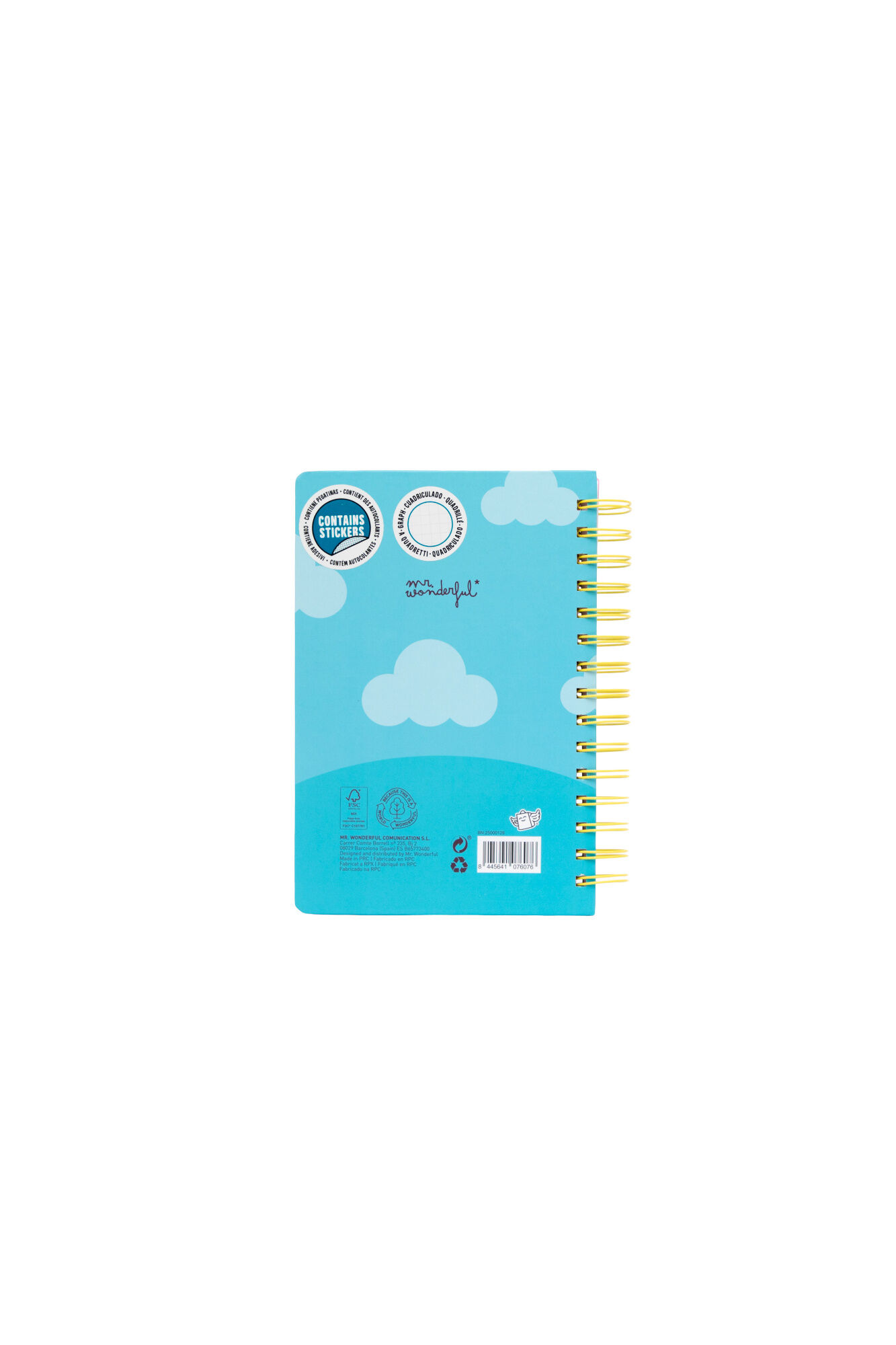 Mr. Wonderful Caderno A5 com capa em relevo Morsa - Cold water, warm smile