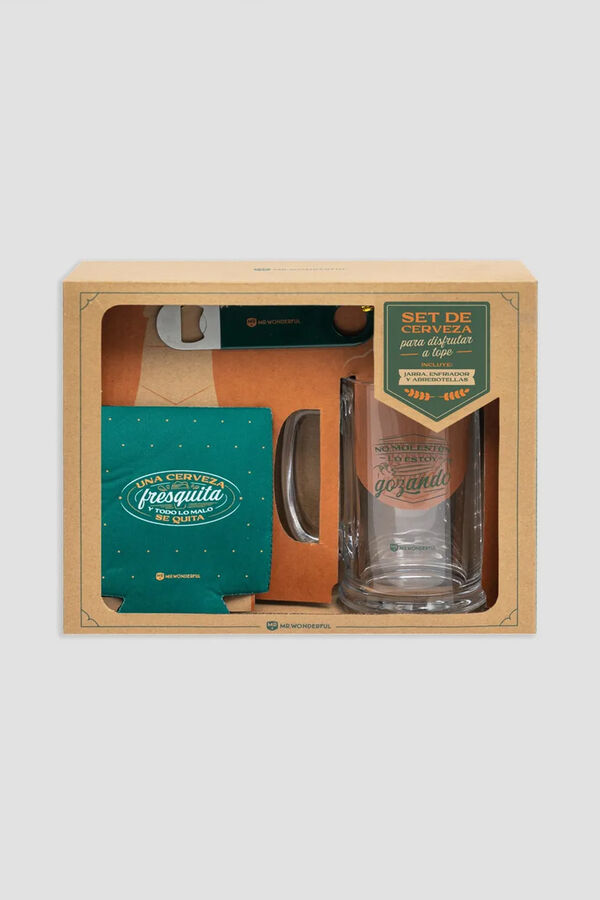 Mr. Wonderful Set con jarra enfriador abrebotellas estampado