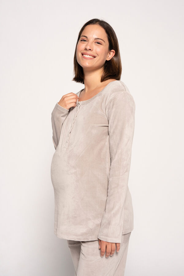 Womensecret Maternity velour pyjamas szürke