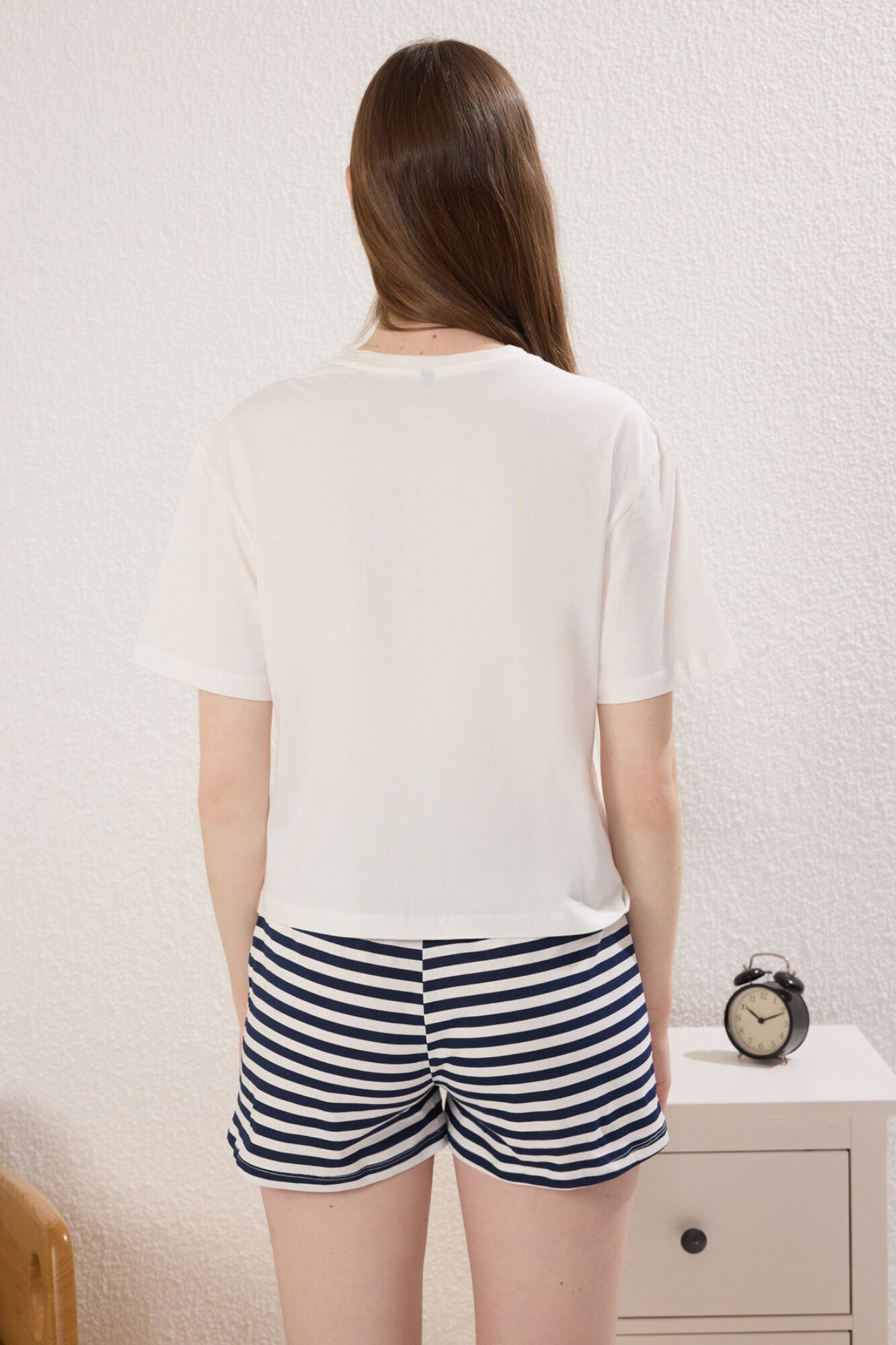 Trendyol Conjunto de pijama corto rayas cerezas