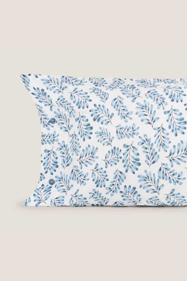 Textura Funda Almohada Algod&oacute;n Hojas blue